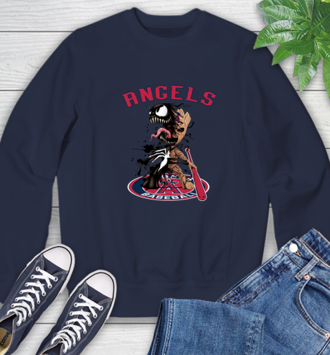 MLB Los Angeles Angels Baseball Venom Groot Guardians Of The Galaxy Sweatshirt 3