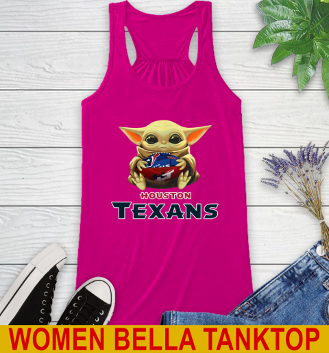 NFL Football Houston Texans Baby Yoda Star Wars Shirt Racerback Tank - Image 9