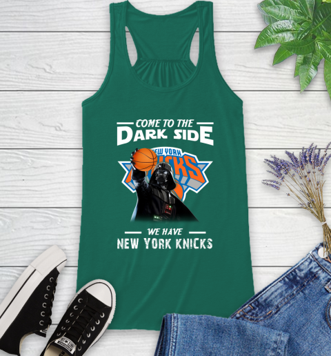 NBA Come To The Dark Side We Have New York Knicks Star Wars Darth Vader Basketball Racerback Tank 6