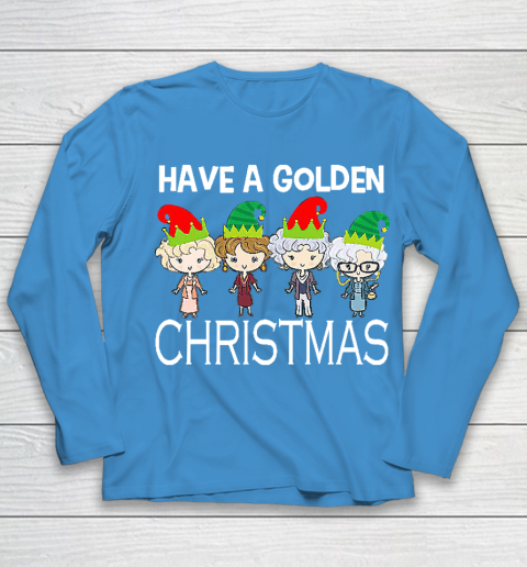 Golden Girls Lovers Gift T shirt Have A Golden Christmas Vintage Youth Long Sleeve 5