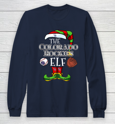 Colorado Rockies Christmas ELF Funny MLB Long Sleeve T-Shirt 2