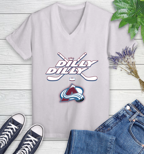 NHL Colorado Avalanche Dilly Dilly Hockey Sports Women's V-Neck T-Shirt