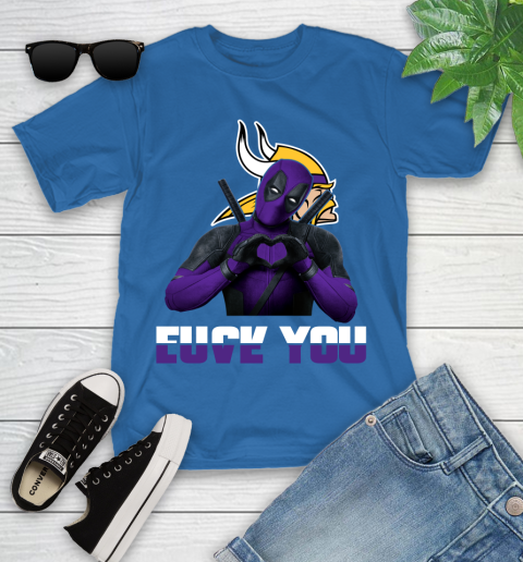 NHL Minnesota Vikings Deadpool Love You Fuck You Football Sports Youth T-Shirt 12