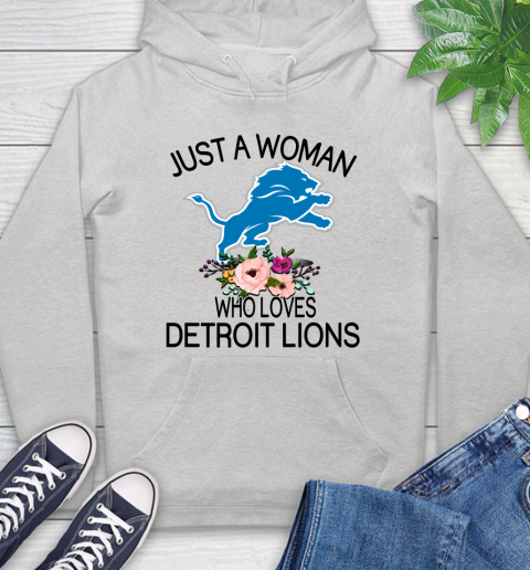 NFL Just A Woman Who Loves Detroit Lions Football Sports Hoodie