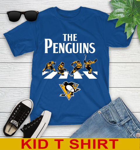 NHL Hockey Pittsburgh Penguins The Beatles Rock Band Shirt Youth T-Shirt 10
