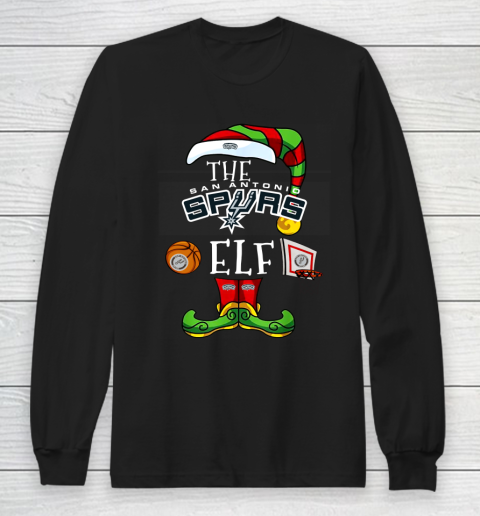 San Antonio Spurs Christmas ELF Funny NBA Long Sleeve T-Shirt