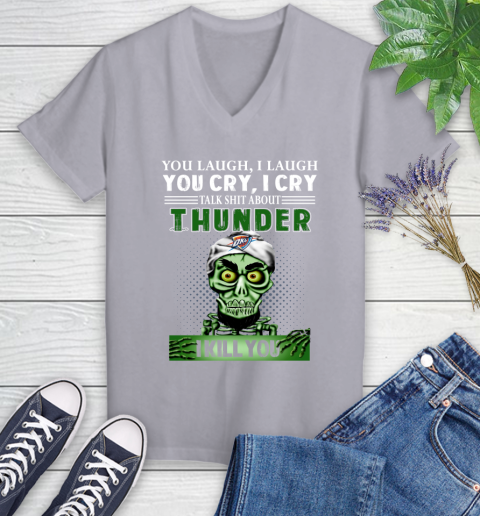NBA Talk Shit About Oklahoma City Thunder I Kill You Achmed The Dead Terrorist Jeffrey Dunham Basketball Women's V-Neck T-Shirt 4