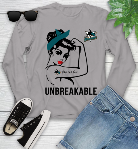 NHL San Jose Sharks Girl Unbreakable Hockey Sports Youth Long Sleeve 3
