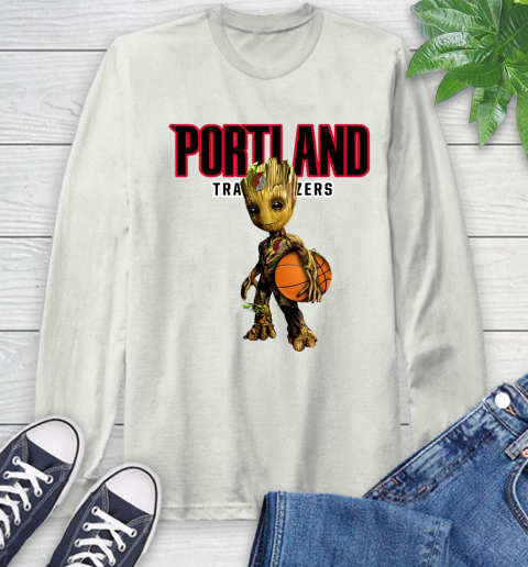Portland Trail Blazers NBA Basketball Groot Marvel Guardians Of The Galaxy Long Sleeve T-Shirt 12