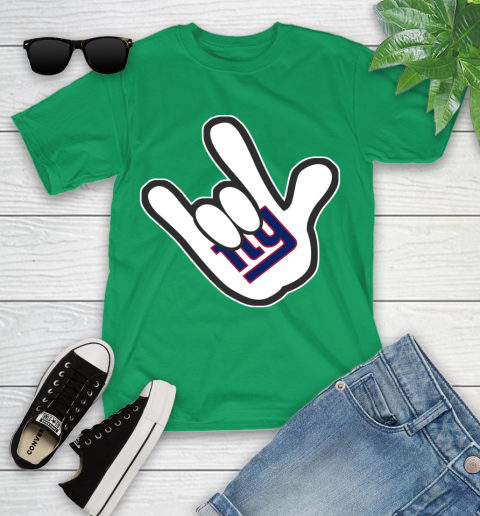 New York Giants NFL Football Mickey Rock Hand Disney Youth T-Shirt 6