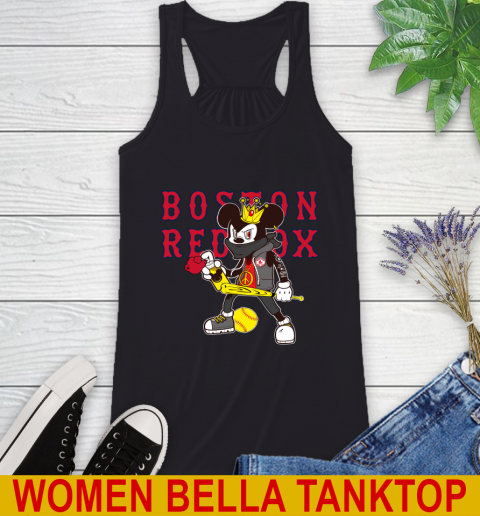 Boston Red Sox MLB Baseball Mickey Peace Sign Sports Racerback Tank 2
