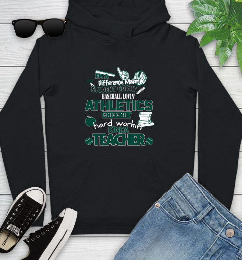Oakland Athletics MLB I'm A Difference Making Student Caring Baseball Loving Kinda Teacher Youth Hoodie