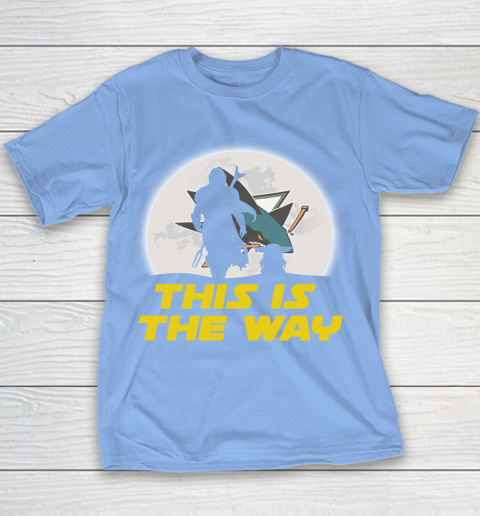 San Jose Sharks NHL Ice Hockey Star Wars Yoda And Mandalorian This Is The Way Youth T-Shirt 8
