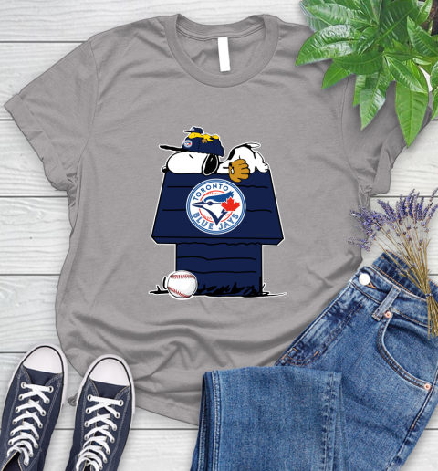 MLB Toronto Blue Jays Snoopy Woodstock The Peanuts Movie Baseball T Shirt Women's T-Shirt 5