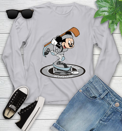 NHL Hockey Los Angeles Kings Cheerful Mickey Disney Shirt Youth Long Sleeve 5