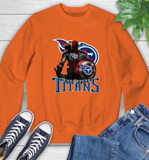 NFL Captain America Thor Spider Man Hawkeye Avengers Endgame Football Tennessee Titans Sweatshirt 4