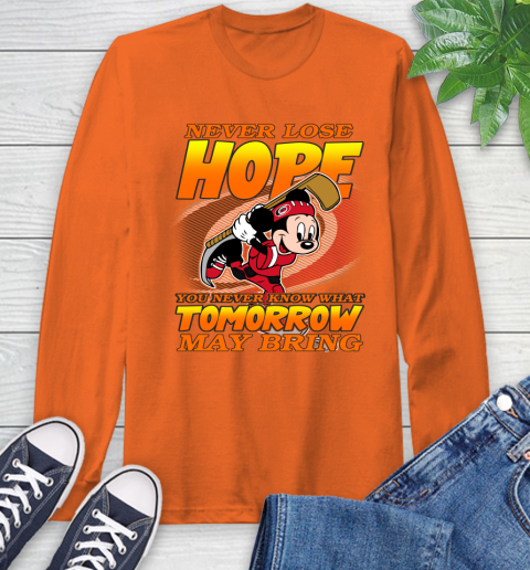 Carolina Hurricanes NHL Hockey ootball Mickey Disney Never Lose Hope Long Sleeve T-Shirt 4