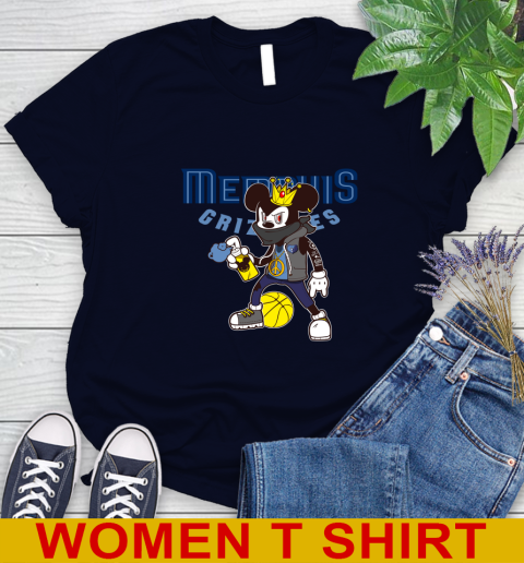 Memphis Grizzlies NBA Basketball Mickey Peace Sign Sports Women's T-Shirt 3