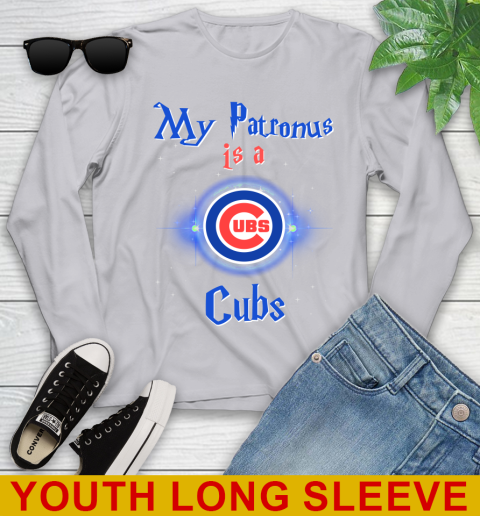 MLB Baseball Harry Potter My Patronus Is A Chicago Cubs Youth Long Sleeve 5