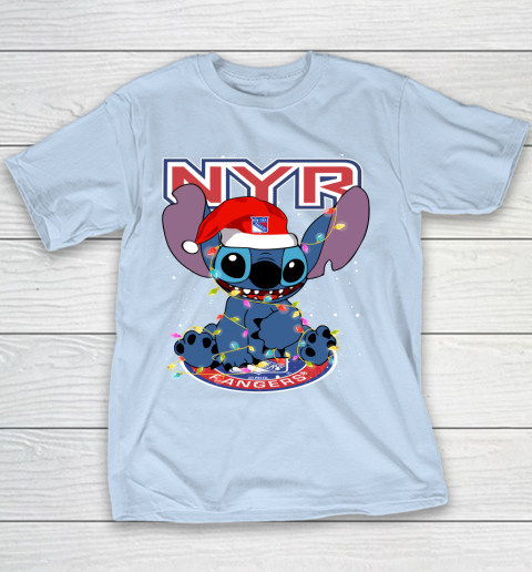New York Rangers NHL Hockey noel stitch Christmas Youth T-Shirt 4