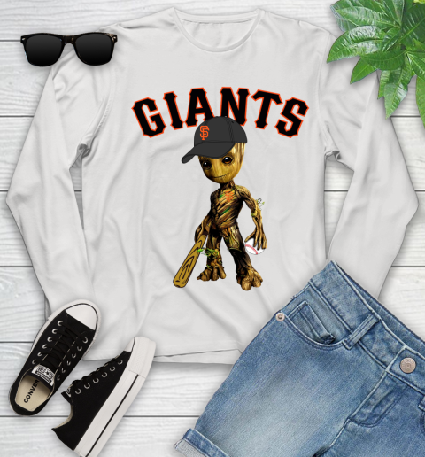 MLB San Francisco Giants Groot Guardians Of The Galaxy Baseball Youth Long Sleeve