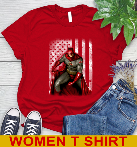 Tampa Bay Buccaneers NFL Football Batman DC American Flag Shirt Women's T-Shirt 11