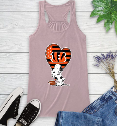 Cincinnati Bengals NFL Football The Peanuts Movie Adorable Snoopy Racerback Tank 11