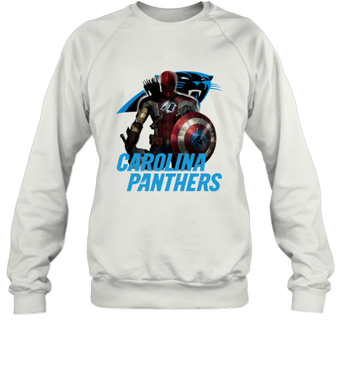 NFL Captain America Thor Spider Man Hawkeye Avengers Endgame Football Carolina Panthers Sweatshirt