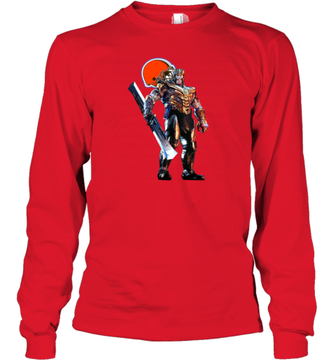 NFL Football Cleveland Browns Thanos Marvel American Flag Shirt