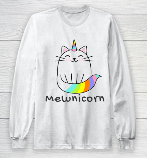 Mewnicorn cute clever design funny unicorn cat boy girl Long Sleeve T-Shirt