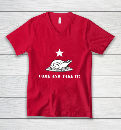 Thanksgiving Come And Take It Turkey Dinner V-Neck T-Shirt 6