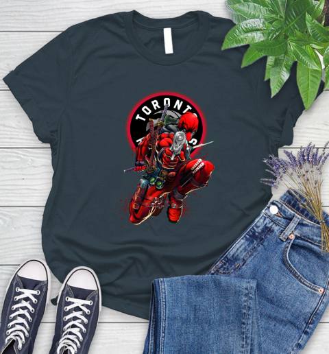 NBA Deadpool Marvel Comics Sports Basketball Toronto Raptors Women's T-Shirt 8