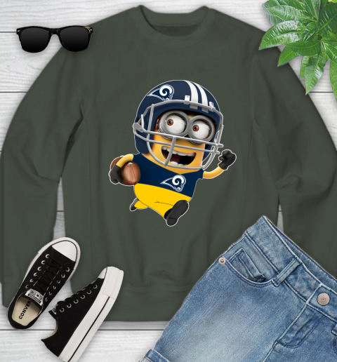 NFL Los Angeles Rams Minions Disney Football Sports Youth Sweatshirt 10