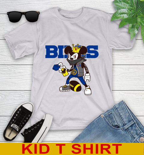 Buffalo Bills NFL Football Mickey Peace Sign Sports Youth T-Shirt 5