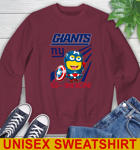 NFL Football New York Giants Captain America Marvel Avengers Minion Shirt Sweatshirt 6