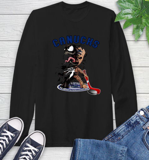 NHL Vancouver Canucks Hockey Venom Groot Guardians Of The Galaxy Long Sleeve T-Shirt 2