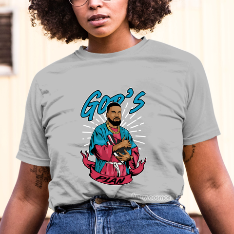 Air Jordan 1 UNC to CHI Matching Sneaker Tshirt Frake God's Plan Red and Blue Jordan Tshirt