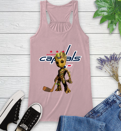 Washington Capitals NHL Hockey Groot Marvel Guardians Of The Galaxy Racerback Tank 11