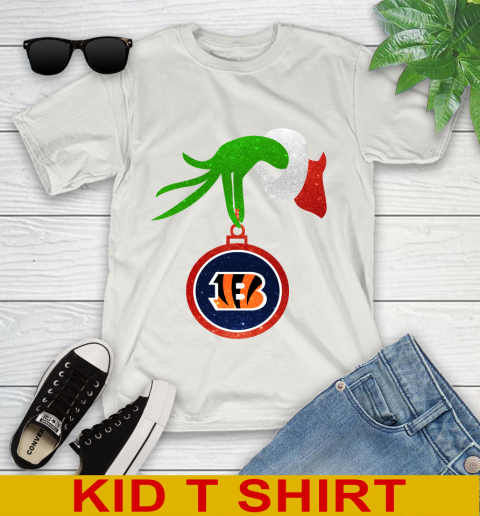 Cincinnati Bengals Grinch Merry Christmas NFL Football Youth T-Shirt 12