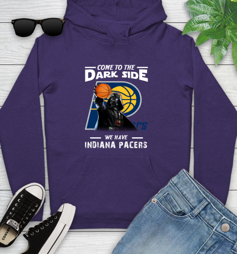 NBA Come To The Dark Side We Have Indiana Pacers Star Wars Darth Vader Basketball Youth Hoodie 5