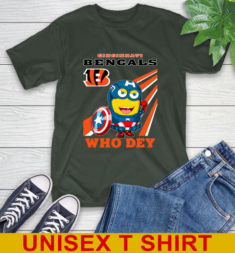 NFL Football Cincinnati Bengals Captain America Marvel Avengers Minion Shirt T-Shirt 6