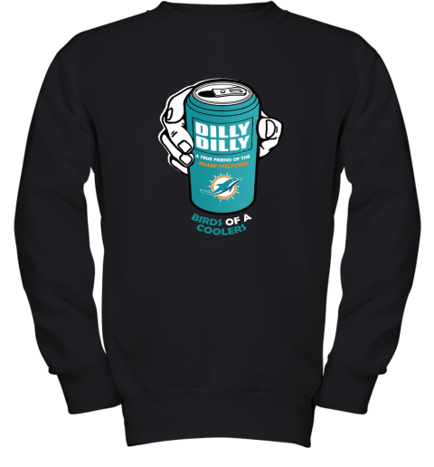 Bud Light Dilly Dilly! Miami Dolphins Birds Of A Cooler Youth Sweatshirt
