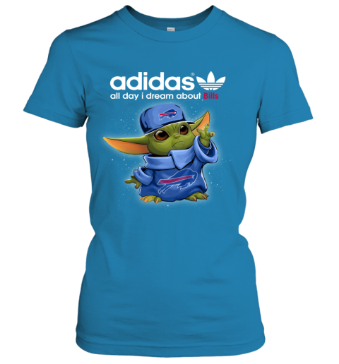 Baby Yoda Adidas All Day I Dream About  Bills v2v3 baby yoda adidas all day i dream aboutbills ladies t shirt 20 front sapphire