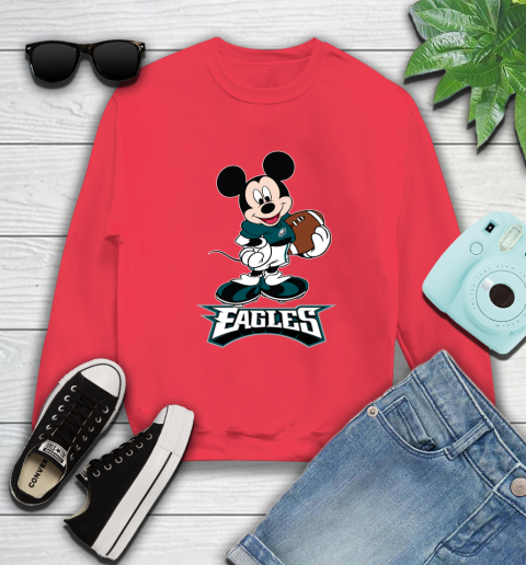 NFL Football Philadelphia Eagles Cheerful Mickey Mouse Shirt Sweatshirt 10