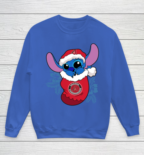 Arizona Diamondbacks Christmas Stitch In The Sock Funny Disney MLB Youth Sweatshirt 8