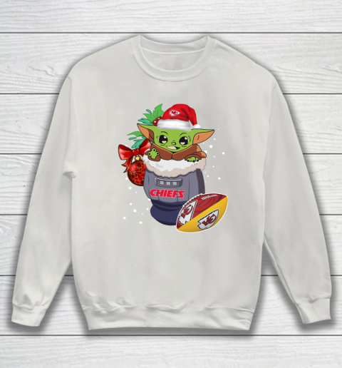 Kansas City Chiefs Christmas Baby Yoda Star Wars Funny Happy NFL Sweatshirt 10