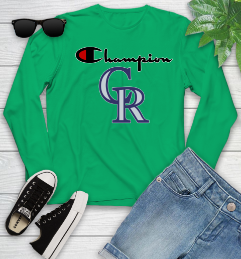 MLB Baseball Colorado Rockies Champion Shirt Youth Long Sleeve 4