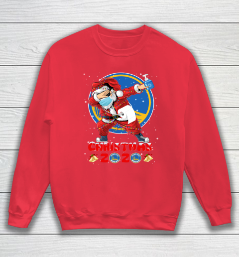 Golden State Warriors Funny Santa Claus Dabbing Christmas 2020 NBA Sweatshirt 7