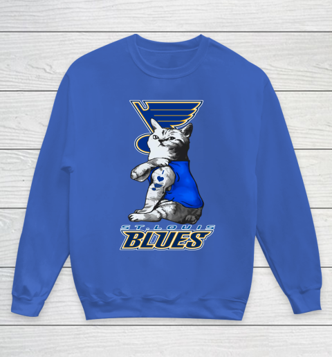 NHL My Cat Loves St.Louis Blues Hockey Youth Sweatshirt 6