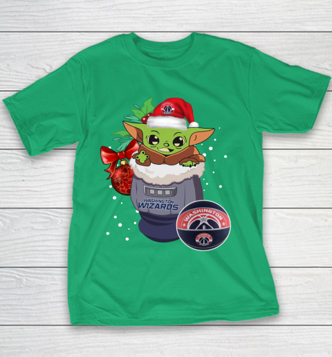 Washington Wizards Christmas Baby Yoda Star Wars Funny Happy NBA Youth T-Shirt